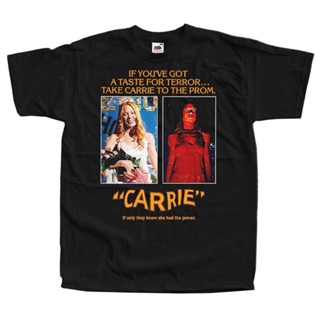 เสื้อยืดแขนสั้น ผ้าฝ้าย พิมพ์ลายโปสเตอร์ Carrie V3 Horror ทุกขนาด ไซซ์ S-5Xl