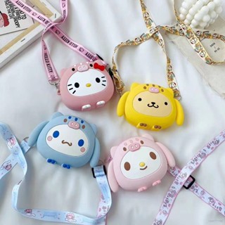 [Doly] Sanrio กระเป๋าสะพายไหล่ ซิลิโคน ลายการ์ตูน Hello Kitty mymelody Cinnamoroll Pompom Purin น่ารัก แฟชั่นเกาหลี สําหรับเด็กผู้หญิง