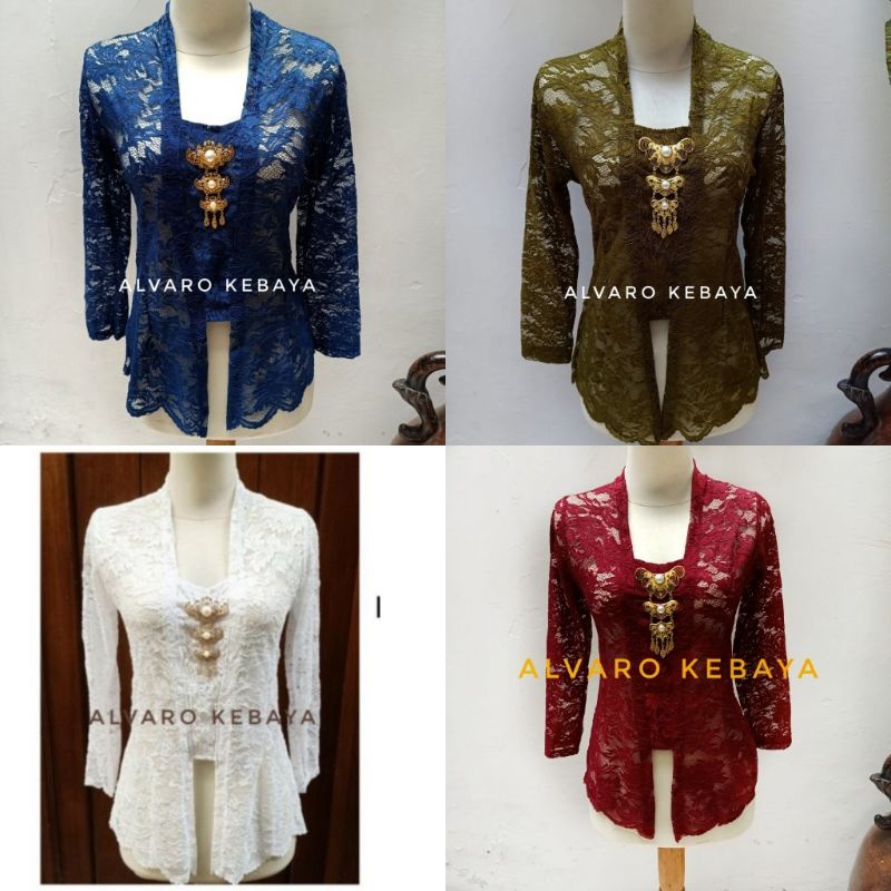 เสื้อผ้า kebaya ยืดเนื้อนุ่ม - รับปริญญาสมัยใหม่ kubaru brechino kebaya เรียบ ไม่คันยืด strit