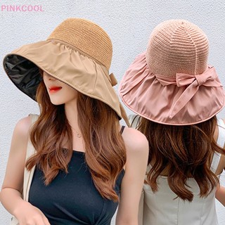 Pinkcool ใหม่ หมวกบักเก็ต กันแดด ป้องกันรังสียูวี แฟชั่นฤดูร้อน สําหรับผู้หญิง