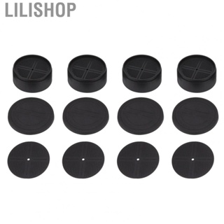 Lilishop 4Pcs   Pads Plastic Black Round Antiskid Feet Pad for Washing Machine  Table