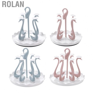 Rolan Drinking Glass Drainer Rack  Swan Cup Holder Stand Plastic Stable Center Handle Elegant Dustproof  for Kitchen