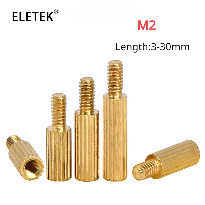 สกรูเสาเมนบอร์ด ทองเหลือง M2 ตัวผู้ ตัวเมีย 3-30 มม. 10 ชิ้น