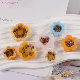 Purelove&gt; แม่พิมพ์ซิลิโคนเจลคริสตัล รูปหัวใจ และดอกไม้ สําหรับทําพวงกุญแจ DIY