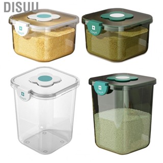 Disuu Grain Box  Transparent Wide Application Good Sealing Pretty Design Large  Rice Container PET Silicone  for Home