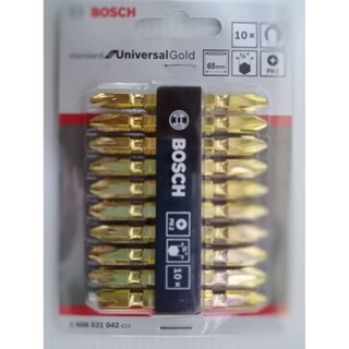 ดอกไขควงลม Bosch ยาว 65 มิล (10ดอก) รุ่น แข็ง สีทอง ดอกไขควงแม่เหล็ก ดอกสว่าน หัวแฉกแม่เหล็ก ดอกไขควงแฉกสองปลาย