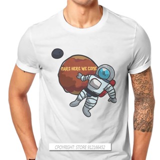 เสื้อยืด พิมพ์ลาย Mars Perseverance Rover Exploration Here We Come Spaceman ขนาดใหญ่ สไตล์ฮิปสเตอร์ สําหรับผู้ชาย