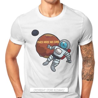 เสื้อยืด พิมพ์ลาย Mars Perseverance Rover Exploration Here We Come Spaceman ขนาดใหญ่ สไตล์ฮิปสเตอร์ สําหรับผู้ชาย