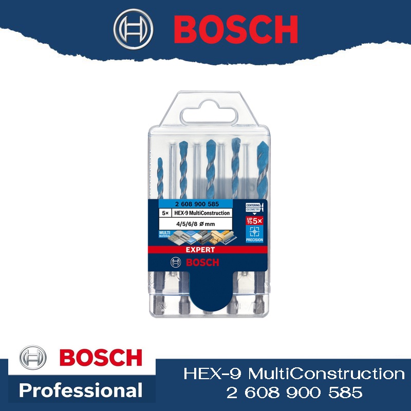 BOSCH ดอกสว่านอเนกประสงค์ Expert ก้านหกเหลี่ยม 5 ดอก (4/5/6/6/8 มม.) 2608900585 สินค้า