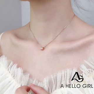 A HELLO GIRL สร้อยคอโซ่ชุบทอง ขนาดเล็ก หรูหรา เครื่องประดับแฟชั่น สําหรับผู้หญิง