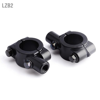 LZB2 2 Pcs สีดำ Universal รถจักรยานยนต์ Handlebar กระจก Mount 10mm 7/8 "Aluminium Clamp