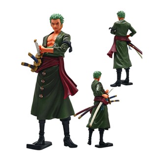 โมเดลฟิกเกอร์ อนิเมะวันพีช GK Roronoa Zoro Standing Three-blade Manga Statue ขนาด 28 ซม. ของเล่นสําหรับเด็ก