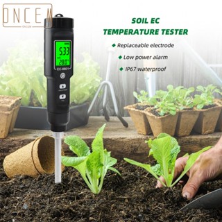 【ONCEMOREAGAIN】Digital Waterproof Ec Soil Tester Temperature Meter Automation Measurement