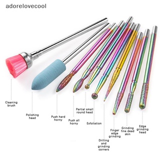 Adth ดอกสว่านโรตารี่ สําหรับตัดหนังกําพร้า ตกแต่งเล็บ 10 ชิ้น