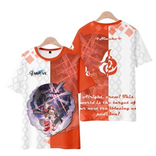 เสื้อยืดแขนสั้น พิมพ์ลายอนิเมะ Star Railway 3 Honkai: Rail Jizi Infinite Tower สองมิติ สําหรับผู้ชาย