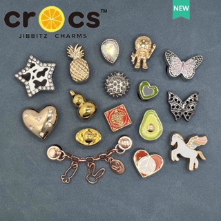 ใหม่ crocs jibbitz คุณภาพสูง หัวเข็มขัดโลหะ รูปการ์ตูนม้าสีขาว หัวใจ อะโวคาโด เครื่องประดับตกแต่งรองเท้า