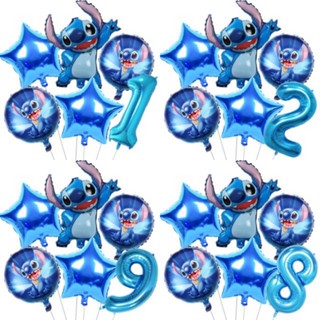 ลูกโป่งฟอยล์อลูมิเนียม ลายการ์ตูน Stitch ดิจิทัล 1-9 ขนาด 77x65 ซม. สําหรับตกแต่งปาร์ตี้วันเกิดเด็ก 1 ชุด