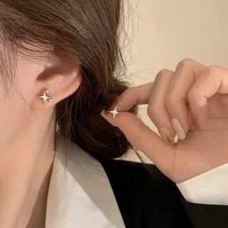 E444 Hypoallergenic Silver 925 ต่างหูไม่สมมาตร Mangxing ต่างหูเงินแฟชั่นฤดูร้อนเครื่องประดับ
