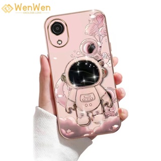 Wenwen เคสโทรศัพท์มือถือแบบนิ่ม TPU กันกระแทก ลายนักบินอวกาศ 3D พร้อมที่ตั้งวาง บางมาก สําหรับ OPPO A1 PRO OPPO A17K A17