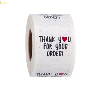 Love สติกเกอร์ฉลาก Thank You for Your Order ทรงกลม แฮนด์เมด สําหรับตกแต่งสมุดภาพ 500 ชิ้น