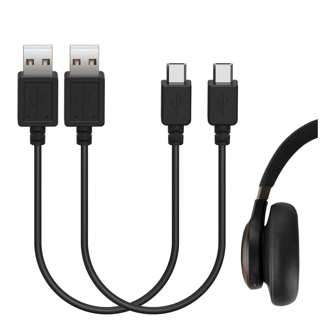 Geekria หูฟัง Micro-USB, Earbuds Short Charger Cable เข้ากันได้กับ JBL TUNE 700BT, 450BT, LIVE 500BT