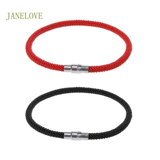 Jlove สร้อยข้อมือแฟชั่น พร้อมเข็มกลัดแม่เหล็ก สีแดง สีดํา สําหรับเด็กผู้หญิง