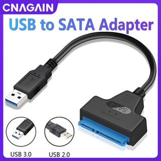 Cnagain SATA เป็นสายอะแดปเตอร์ USB 3.0 SATA ฮาร์ดไดรฟ์ สําหรับสาย SSD &amp; HDD 2.5 นิ้ว รองรับ UASP USB 3.0 เป็น SATA 3 22 Pin USB 2.0 เป็น SATA III