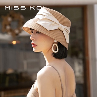 Misskoi [พร้อมส่ง] หมวกฟาง กันแดด ประดับโบว์ เหมาะกับฤดูร้อน สําหรับผู้หญิง