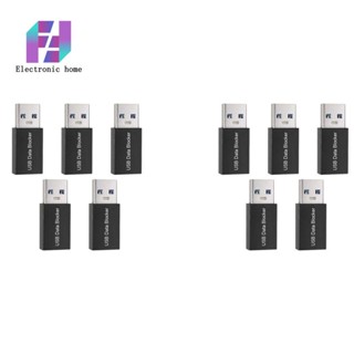 อะแดปเตอร์บล็อกข้อมูล USB แบบชาร์จ สีดํา สําหรับซิงค์ข้อมูล ป้องกันน้ําผลไม้ 10 ชิ้น