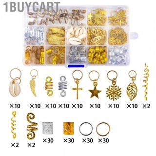 1buycart 206 Pcs Dreadlock Hair Jewelry Metal Gold Silver Braid Rings Dreadlocks Set