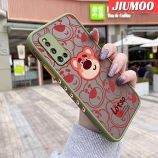 เคสซิลิโคนนิ่ม แบบใส ขอบสี่เหลี่ยม ลายหมีสตรอเบอร์รี่ กันกระแทก สําหรับ VIVO V19 V19 Neo V19G