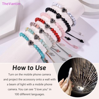 Thevantin สร้อยข้อมือลูกปัดโปรเจคเตอร์ รูปภาพด้านใน 100 ภาษา ของขวัญ สําหรับตกแต่งบ้าน