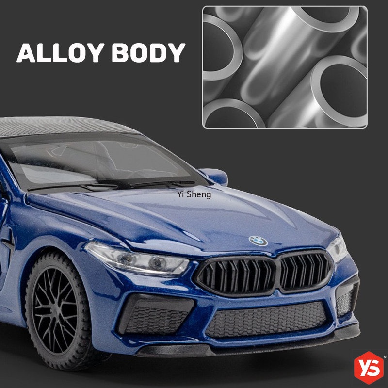 โมเดลรถของเล่น BMW M8 สเกล 1:32 พร้อมไฟ เสียง วิ่ง โมเดลรถ - รูปที่ 4