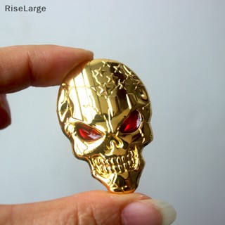 [RiseLarge] ใหม่ สติกเกอร์โลหะ ลายหัวกะโหลก 3D สําหรับติดตกแต่งรถยนต์