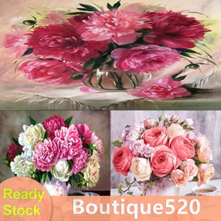 [boutique520.th] ชุดงานจิตรกรรมเม็ดบีด ทรงเพชรกลม ลายดอกไม้ 5D สําหรับตกแต่งบ้าน DIY