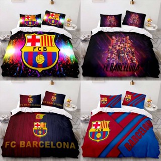 Qy Barcelona 3in1 ชุดเครื่องนอน ผ้าปูที่นอน ผ้าห่ม ผ้านวม ห้องนอน ซักทําความสะอาดได้ สะดวกสบาย ชุดอยู่บ้าน