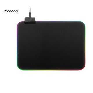 Turbobo RGB LED เรืองแสง แผ่นรองเมาส์เกมมิ่ง แป้นพิมพ์เรืองแสง ผ้าห่มกันลื่น