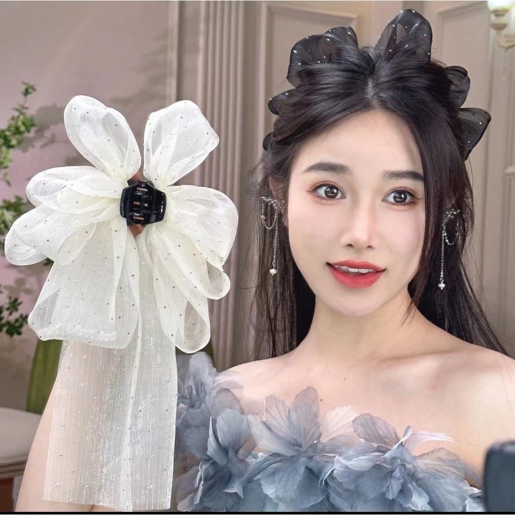 2025 Gypsophila Streamer Gauze Bow Grip Clip