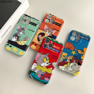 Huawei P40 P30 P20 Pro เคสหัวเว่ย สำหรับ Case Anime Tom and Jerry เคส เคสโทรศัพท์ เคสมือถือ Full Cover Hard Phone Cases Casing