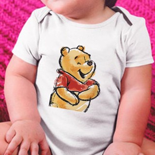 ชุดจั๊มสูทรอมเปอร์ พิมพ์ลาย Disney cub pooh pooh สําหรับเด็กทารกแรกเกิดผู้ชาย และเด็กผู้หญิง อายุ 0-24 เดือน BDGQ