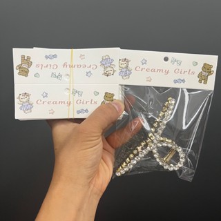 ป้ายแท็ก ลายการ์ตูนหมี แบบพับได้ ขนาด 12X8 ซม. อุปกรณ์เสริม สําหรับตกแต่งผม