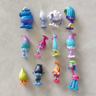 Hobby โมเดลฟิกเกอร์ Trolls Poppy Branch Bridget ของเล่น ของสะสม สําหรับตกแต่งบ้าน 12 ชิ้น