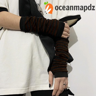 OCEANMAPDZ ถุงมือถัก ผ้าฝ้าย ให้ความอบอุ่น แฟชั่นฤดูหนาว