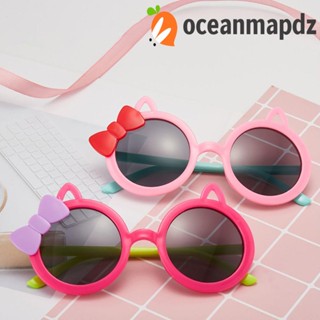 OCEANMAPDZ แว่นตากันแดด กรอบทรงกลม ป้องกันรังสียูวี ประดับโบว์ ป้องกันรังสี สําหรับผู้หญิง และผู้ชาย