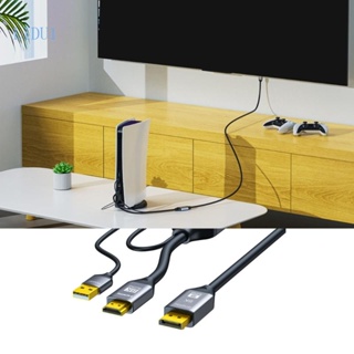 Lidu1 อะแดปเตอร์สายเคเบิ้ล แปลง HDMI 2 1 เป็นพอร์ตหน้าจอมอนิเตอร์ PVC ทนทาน