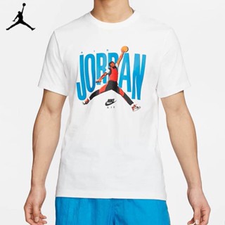 【พร้อมส่ง】เสื้อยืดคอกลม แขนสั้น ผ้าฝ้าย 100% พิมพ์ลาย Air Jordan ระบายอากาศ แห้งเร็ว สําหรับผู้ชาย CJ6307-010/100