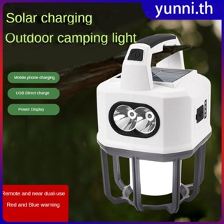 พลังงานแสงอาทิตย์ Led Camping Night Light Super Bright แหล่งจ่ายไฟฉุกเฉินไฟฉายพกพาไฟฉายกันน้ำรองรับโคมไฟทางไกล Yunni