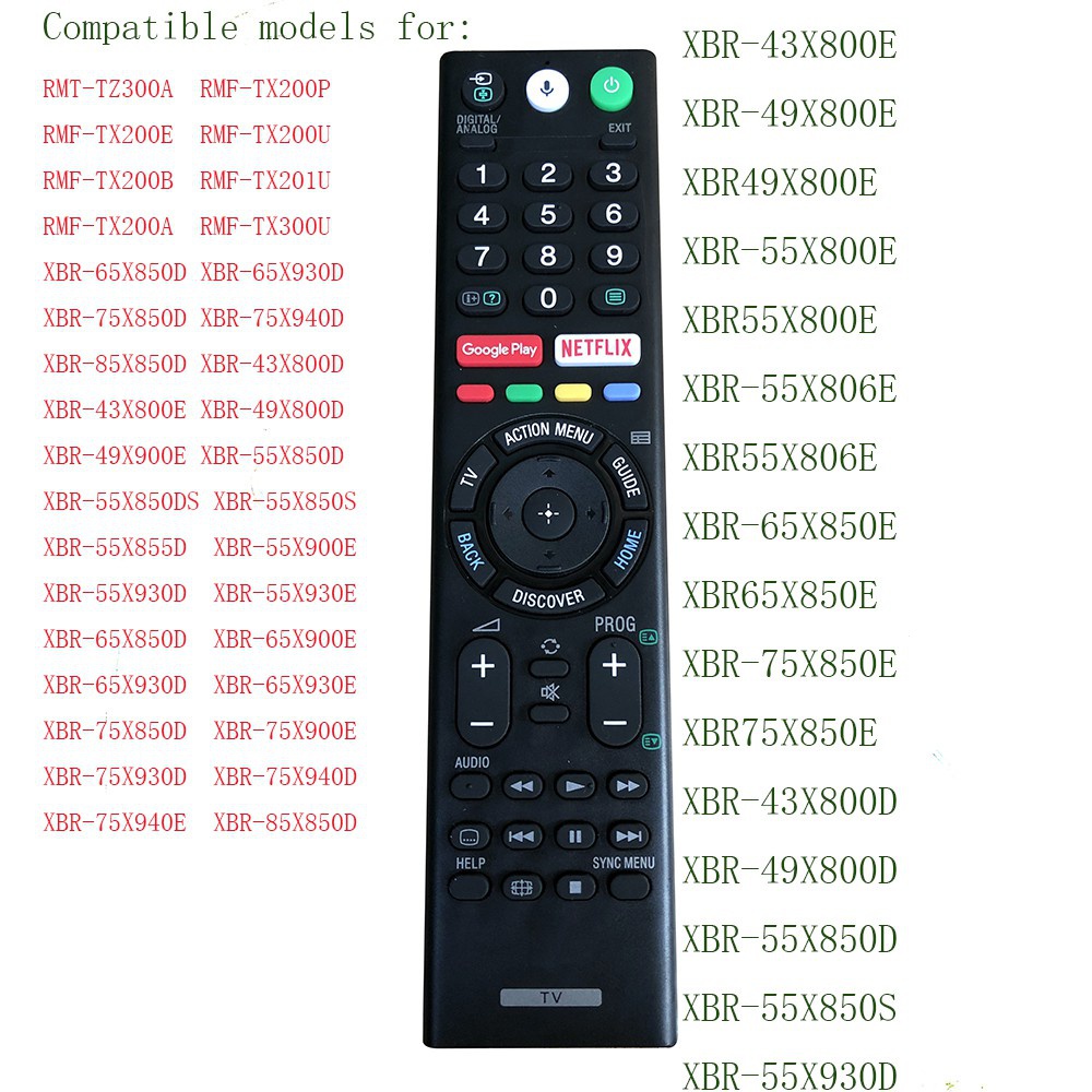 Rf-tx200p รีโมทคอนโทรลทีวีสําหรับ Sony 4K Ultra HD kdl-50w850c xbr-43x800e rmf-tx300u xbr-43x800ebr 