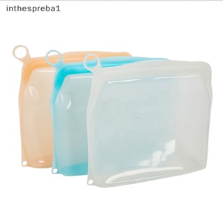 Inthespreba1^^ ถุงเก็บอาหาร ซิลิโคน นํากลับมาใช้ใหม่ได้ สําหรับเก็บรักษาอาหาร ผัก ผลไม้ *ใหม่
