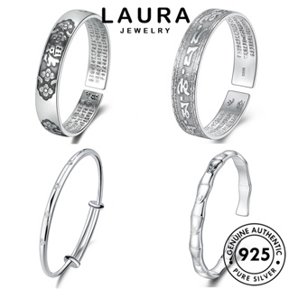 Laura Jewelry สร้อยข้อมือเงิน 925 ประดับเพชรโมอิส เรียบง่าย เครื่องประดับ สําหรับผู้หญิง M057